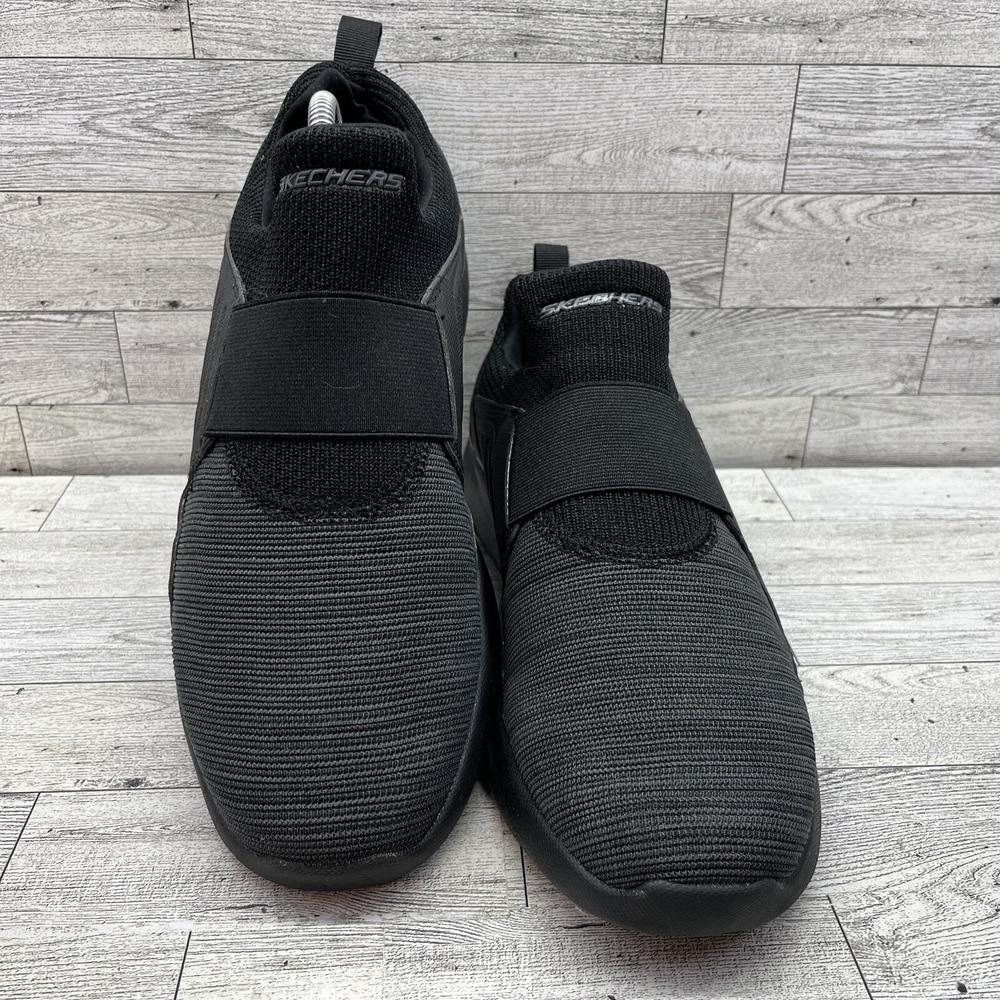 Skechers Bounder 2.0 Black Slip On Comfort Walking Shoes 232676 Men Size 9.5
